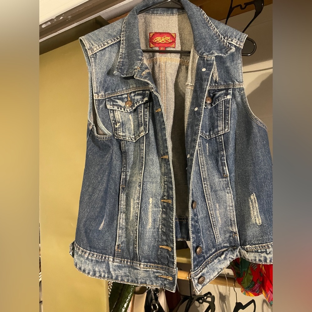 Blue denim vest